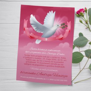 Vabilo za birmo "Golobica miru"