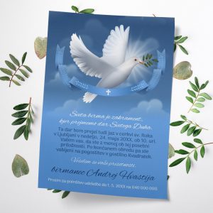 Vabilo za birmo "Golob miru"