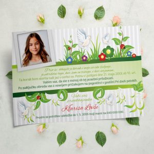 Vabilo za obhajilo "Pisan cvet"