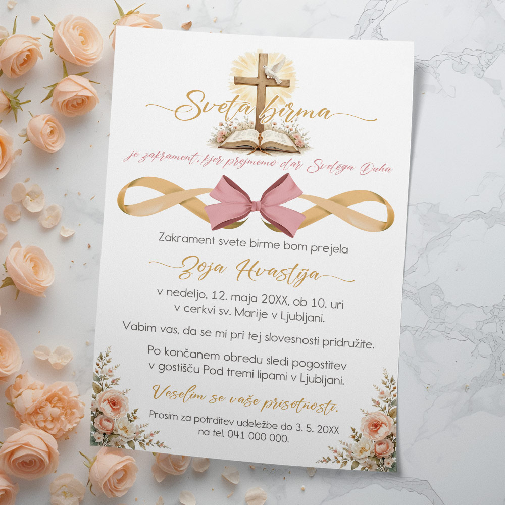 Vabilo za birmo "Cvetoča vera"